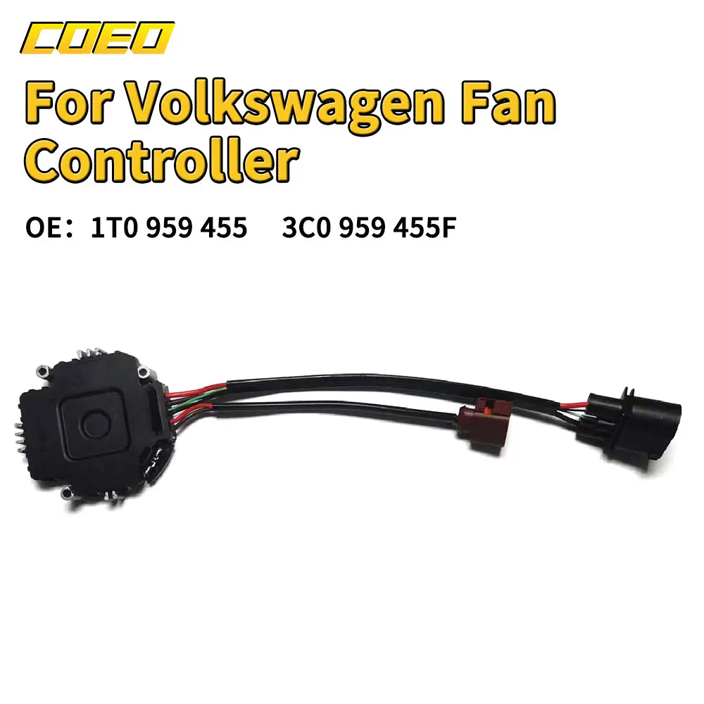 

1T0 959 455 Fan controller Fit For VW Radiator Cooling Fan Control Module 3C0 959 455F