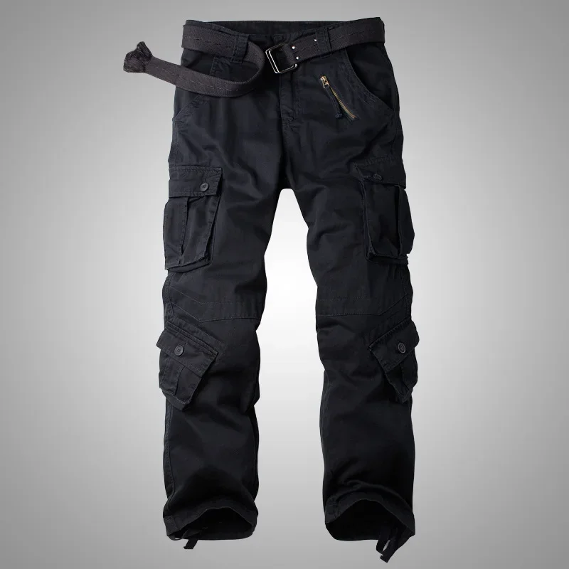 European and American Men's New Casual Outdoor Multi-pocket Loose Camouflage Work Trousers for All Seasons.