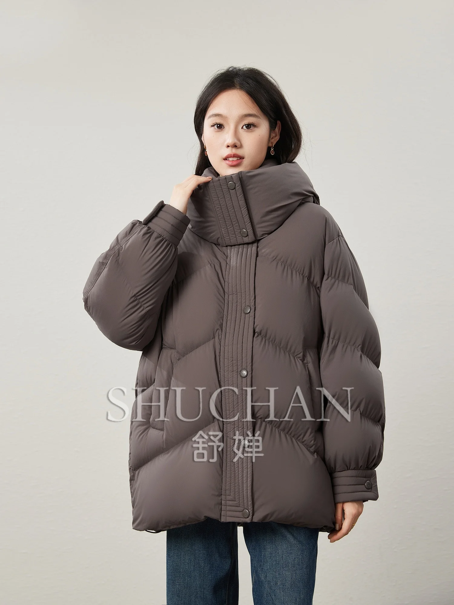 Thick 90 White Duck Down Stand-up Collar Hooded Down Jacket Women Casacos De Inverno Feminino 2024 Coat Women