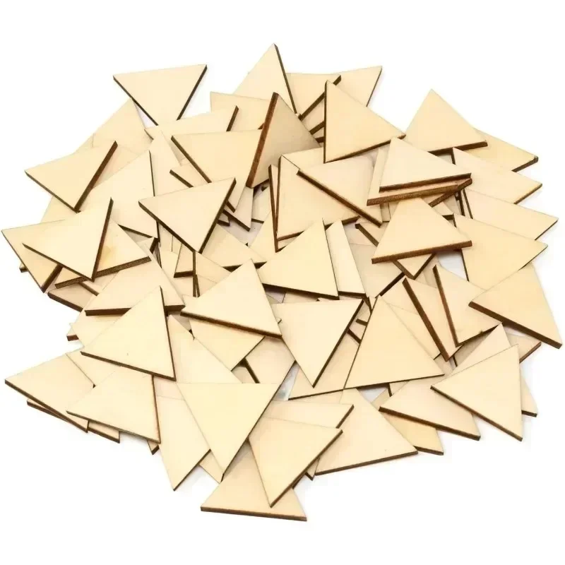 

50PCS Triangle Unfinished Blank Wood Pieces for DIY Crafts, Home Decoration, Board Games Wood Slices Chips Embellishments
