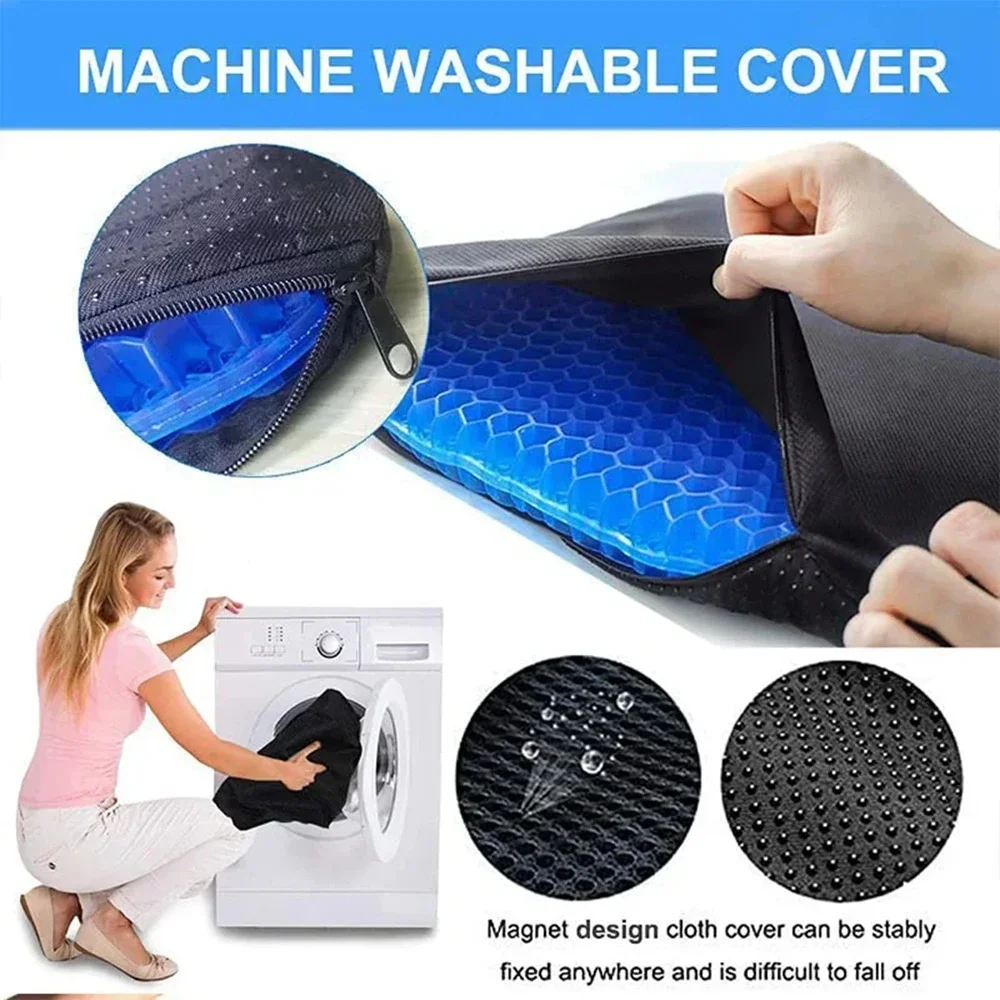 Hot Breathable Soft Silicone Sitting Cushion Summer Home Sofa Chair Office Backrest Support Pillow Cover Seat Puffs Cute Gifts - view 2