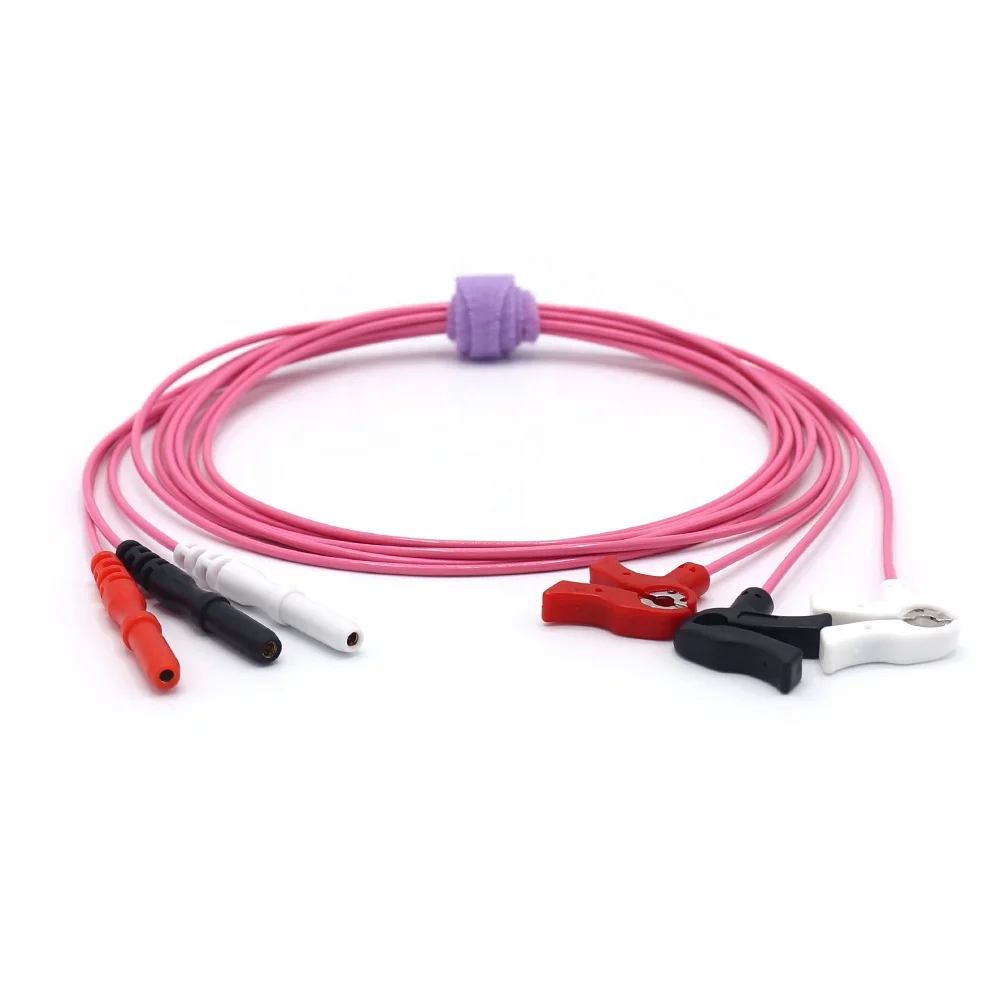 DINs Standard Neonatal Electrocardiogram Lead Wire 3 Lead AHA Clip