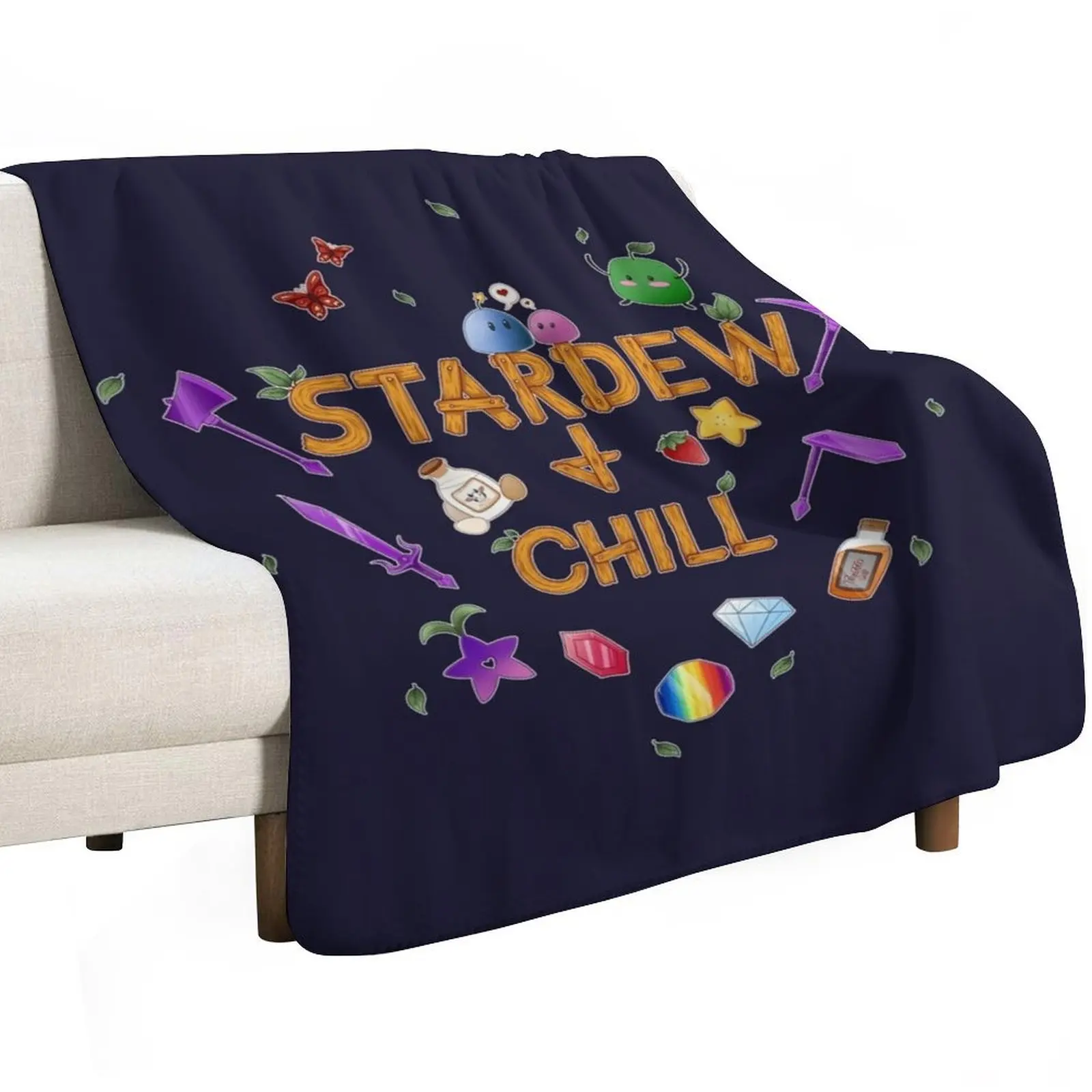 Stardew and Chill Throw Blanket decorative for sofa Hairy Furry Bed covers Flannels Blankets