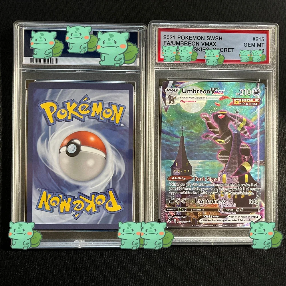 Cartões de coleção classificados PTCG, S6a, Eevee, heróis, SWSH, UMBREON, VMAX, ESPEON, VMAX, GEM, MT10Points, etiqueta holográfica, versão em inglês