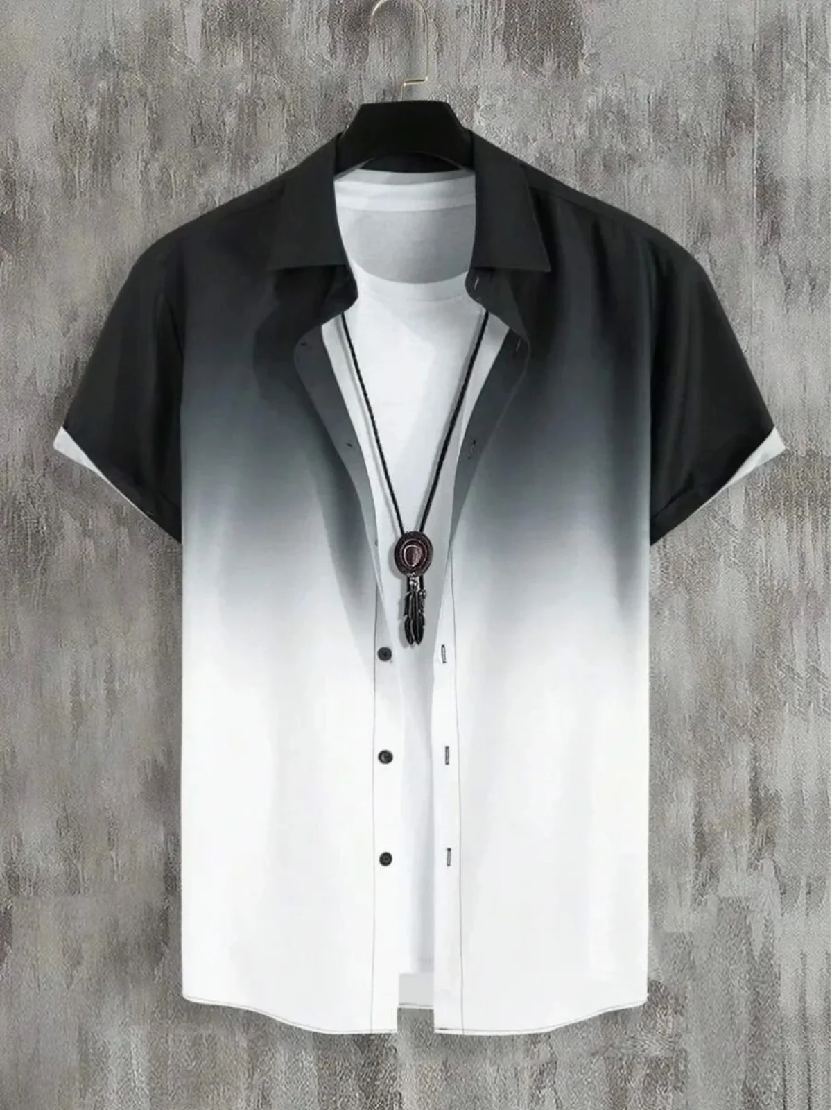 

Men's adient Color ort Sve irt Casual Loose Fit Summer Faion Basic Sle Comfortable Material