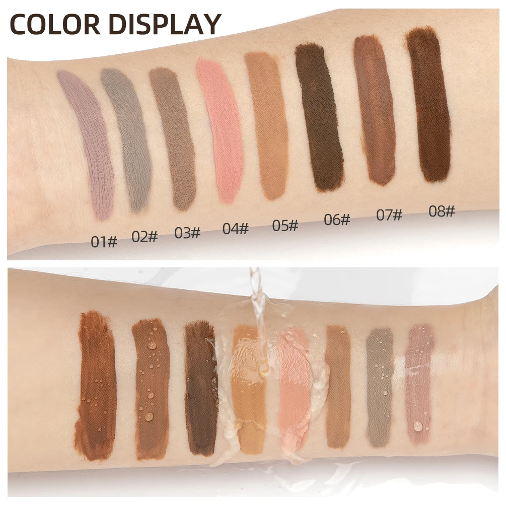 QIBEST 8 Colors Matte Liquid Eyeshadow Set Waterproof Long Lasting Eye Shadow Set Nude Eye Pigment Korean Makeup For Women