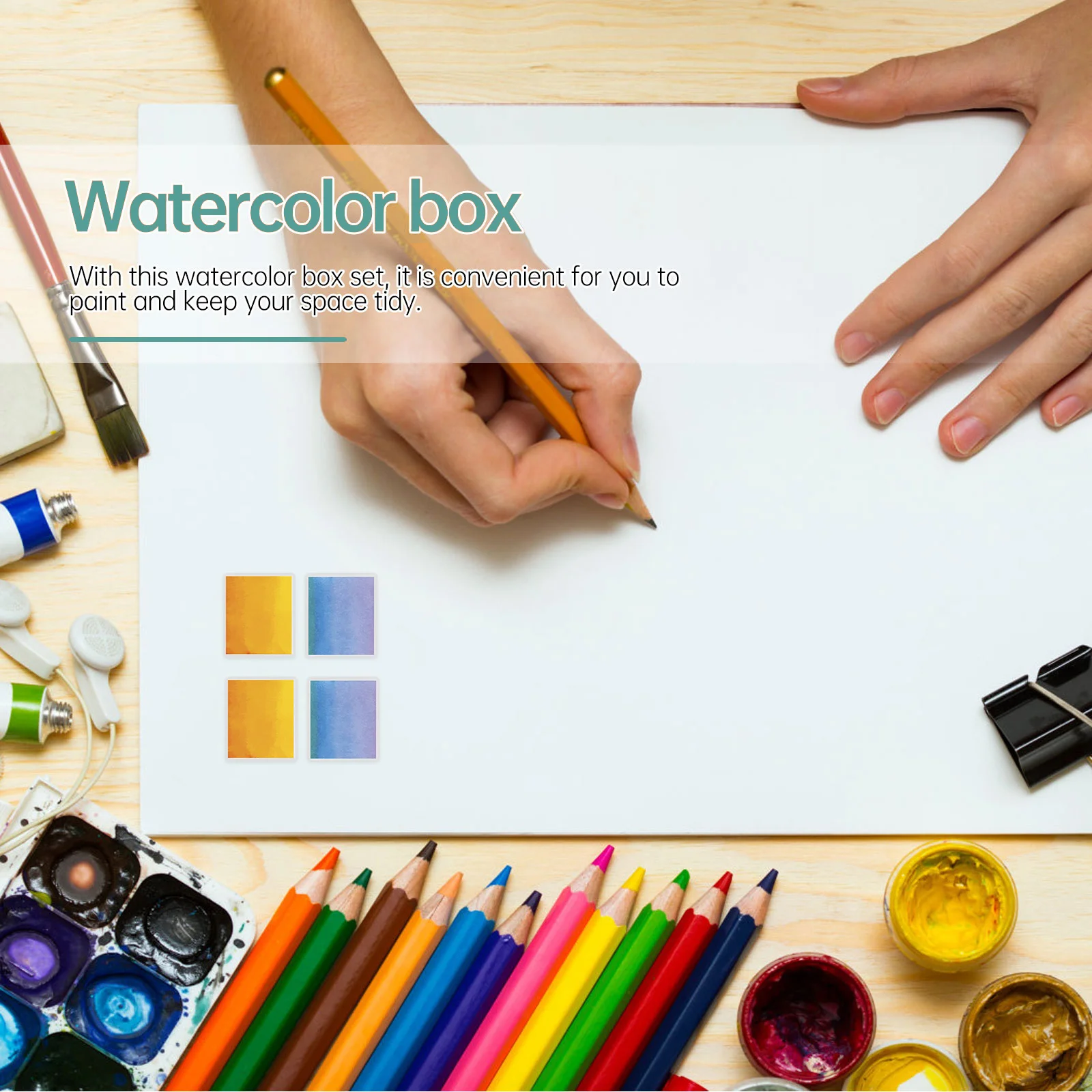 

White Plastic Watercolor Half Pans 50pcs Empty Paint Grid for DIY Art Craft Color Organization