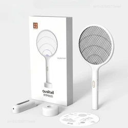 New Qualitell Electric Mosquito Swatter Rechargeable Convenient Handheld Wall-mount 2 in 1 Insect Fly Killing Dispeller