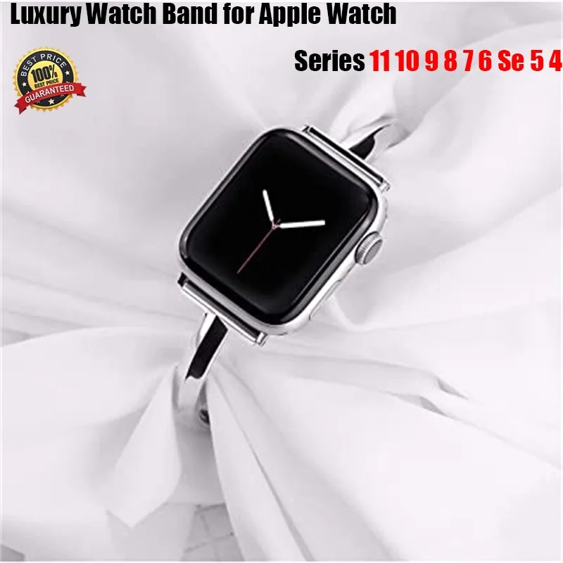 Luxury Watch Band for Apple Watch Series 11 10 9 8 7 6 Se 5 4 Women Diamond Steel Bracelet IWatch Ultra 3 2 1 49mm 44 40 42 38MM