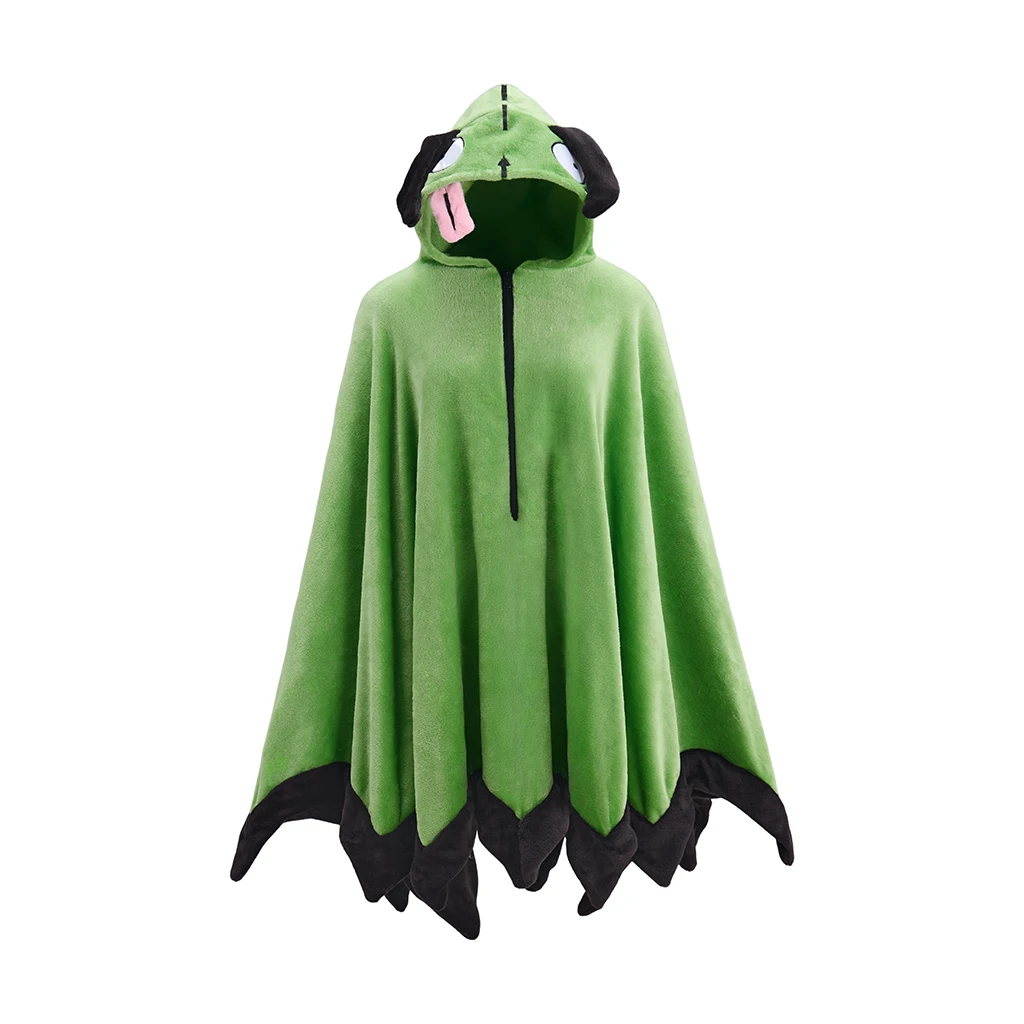 Invader Zim Gir Cosplay Kostüm Hoodie Umhang Cape Alien Kapuzencape Decke für Frauen Männer Erwachsene Halloween Karneval Outfits