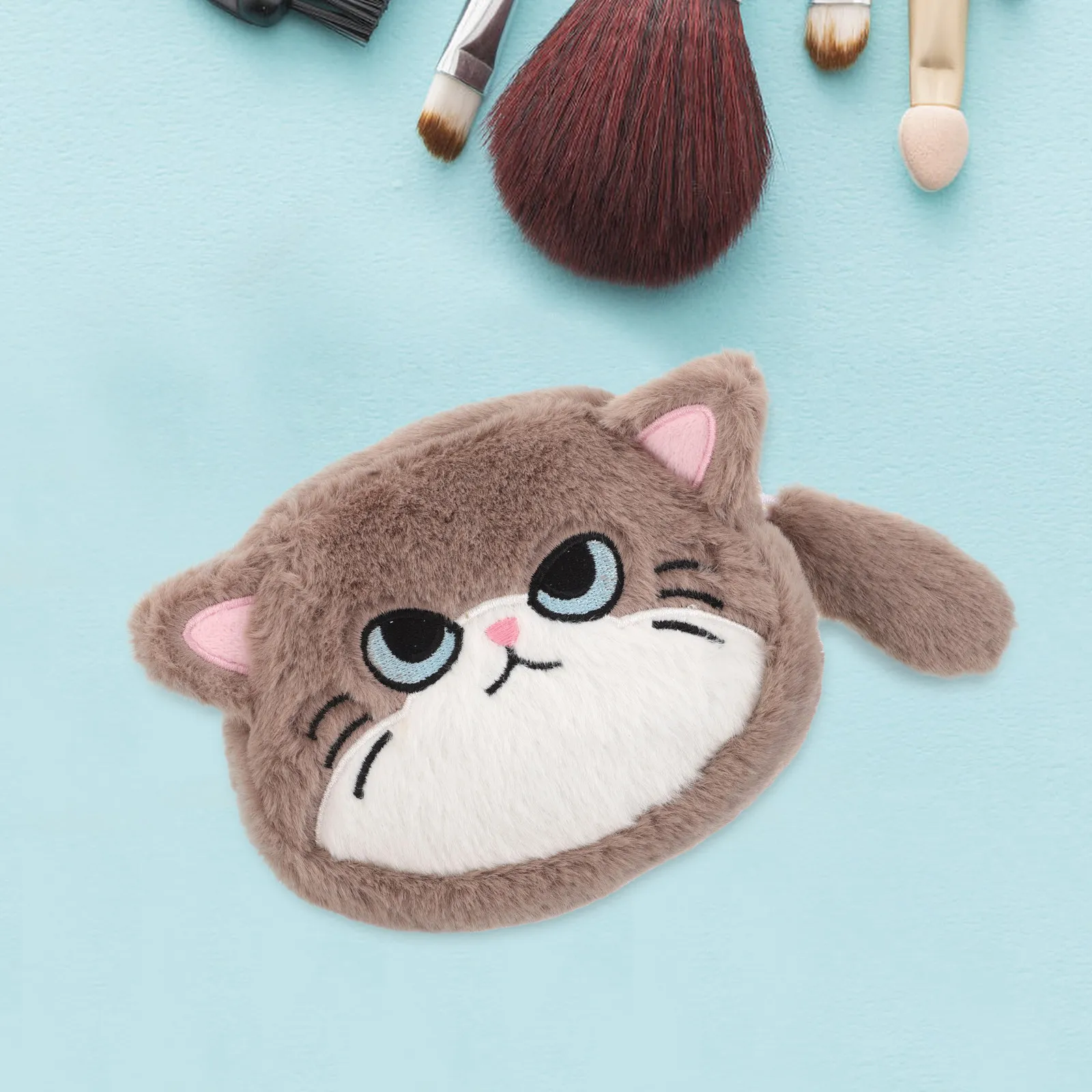 Cat Coin Purse Cute Cartoon Change Wallet Makeup Lipstick Organizer Small Storage Bag for Girls Key Holder Coin Pouch