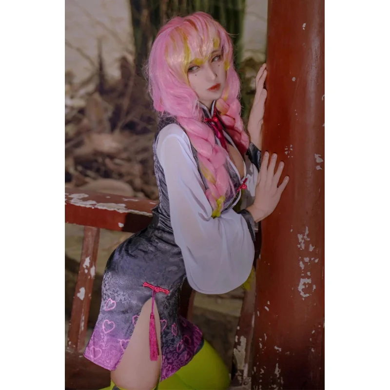 

Ganlu Temple Mili cos clothing Demon Slayer Blade Lianzhu Doujin cheongsam cosplay costume sexy self-cultivation ghost killing t