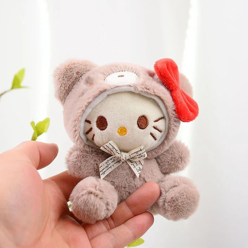 12cm Sanrio Kawaii Anime Plüsch Schlüssel bund Kuromi Cinna moroll Hallo Kitty meine Melodie weiche ausgestopfte Puppe Kinder Weihnachts geschenk