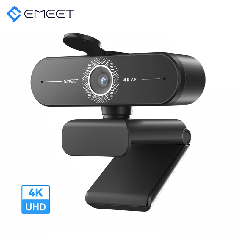 4K Webcam Streaming Web Camera 1080P 60fps Autofocus EMEET USB Computer Camera 73°FOV Web Cam with Dual Microphone for PC/Laptop