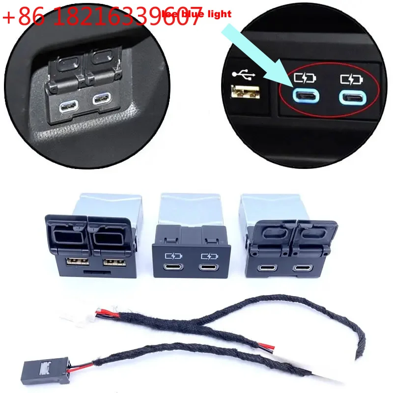TAO USB Type-C Quick Charger For Toyota Sienna Camry Highlander Corolla RAV4 Land Cruiser 70 2018-2022 connecting line Accessori