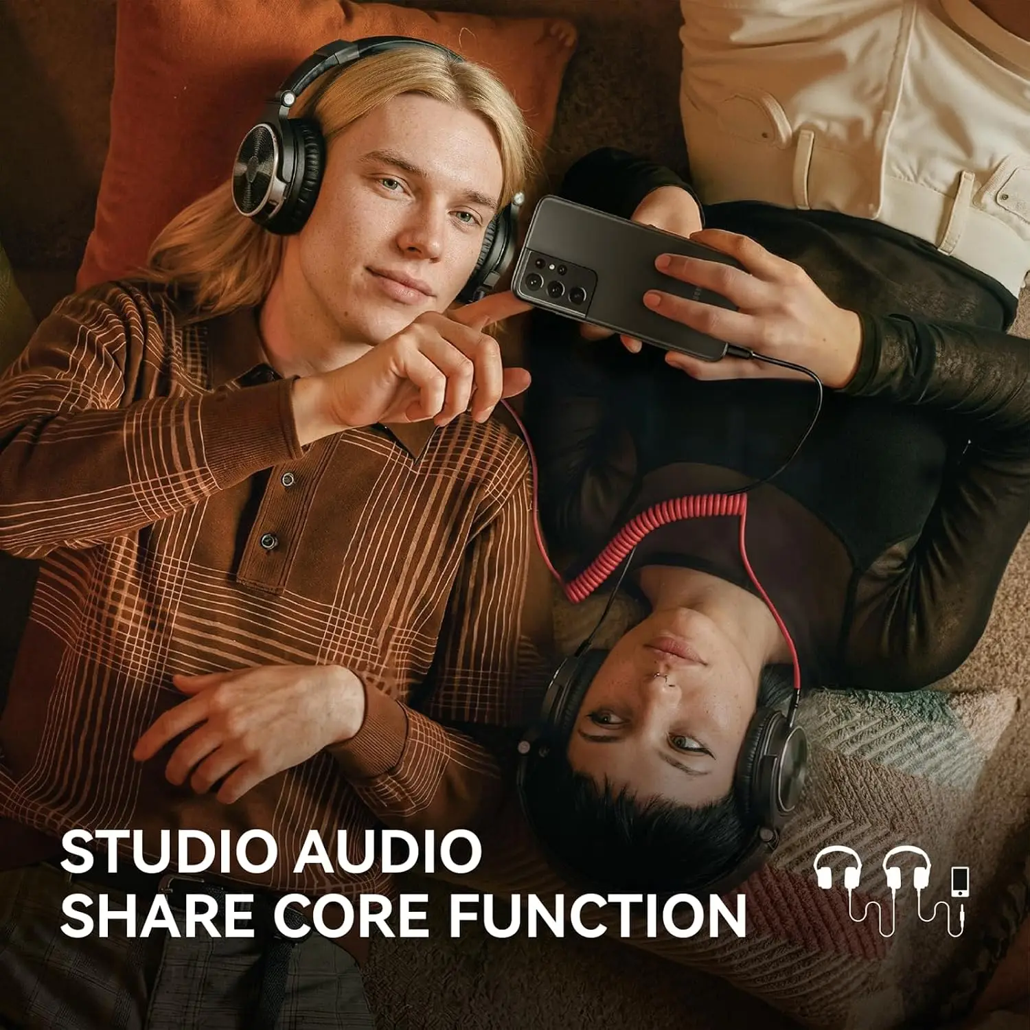 Wired Over Ear Headphones Hi-Res Studio Monitor & Mixing DJ Stereo Headsets with 50mm Drivers for AMP Computer Recording Podcast Keyboard Guitar Laptop - Black view 5