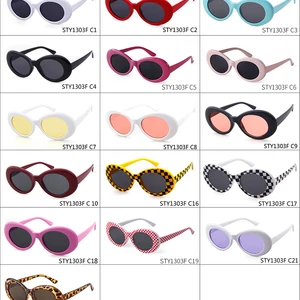 Who CUTIE-Óculos de sol ovais pequenos vintage para homens e mulheres, designer de marca, 90s, retro, branco, moldura leopardo, tons, óculos de sol, OM524, novo, 2023 10 principais vendas oculos nirvana - №2