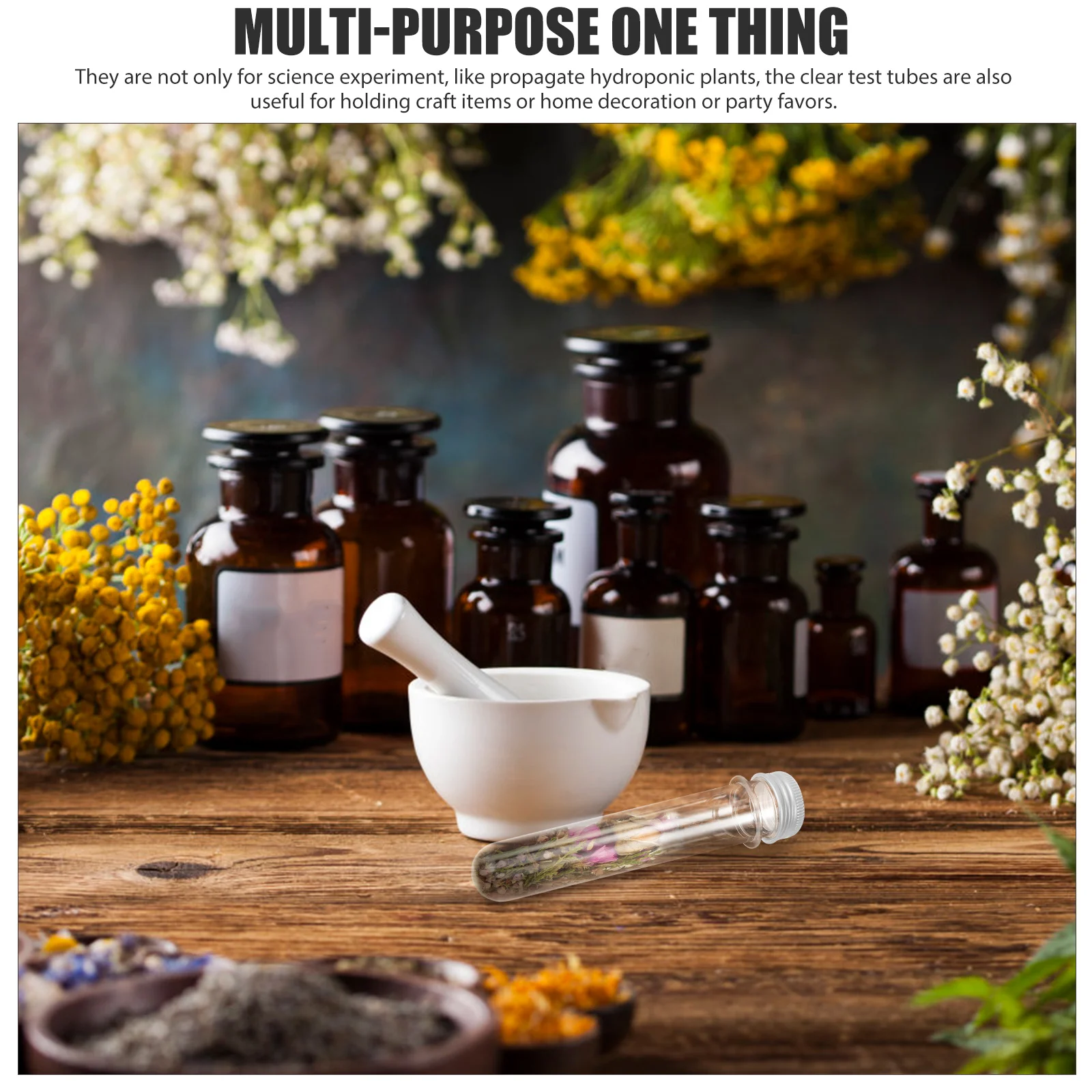 

20pcs 45Ml Plastic Test Tubes Clear Pet Cylindrical Containers Screw Caps For Science Experiments Hydroponic Plants Candy