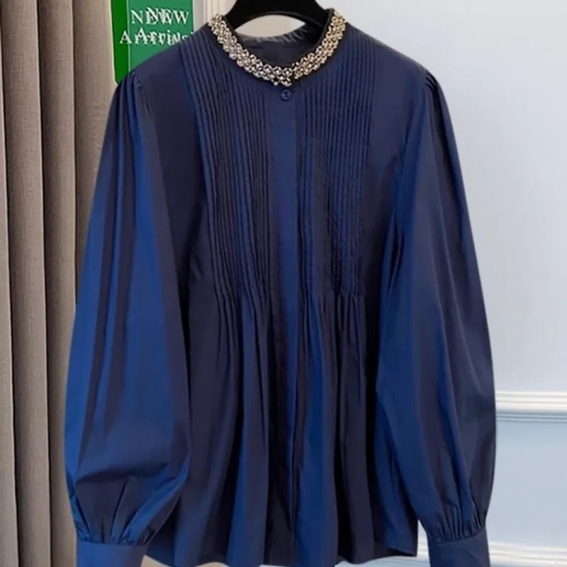 

Женская весна-осень 2024, новая модная универсальная легкая роскошная рубашка высокого класса, топ