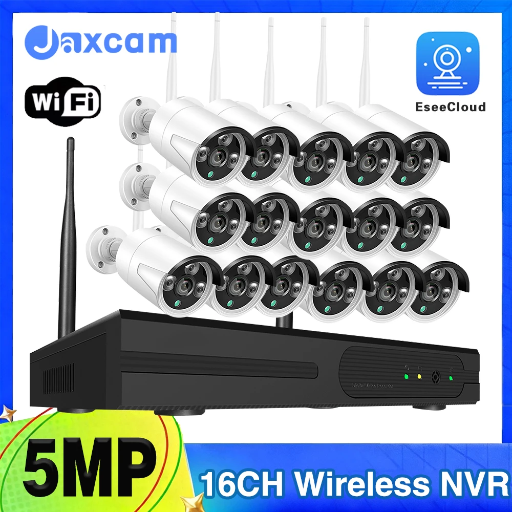

Комплект беспроводной Wi-Fi NVR-системы видеонаблюдения EseeCloud 16CH 5MP с уличными камерами-пулями, записью звука и функцией домашней безопасности