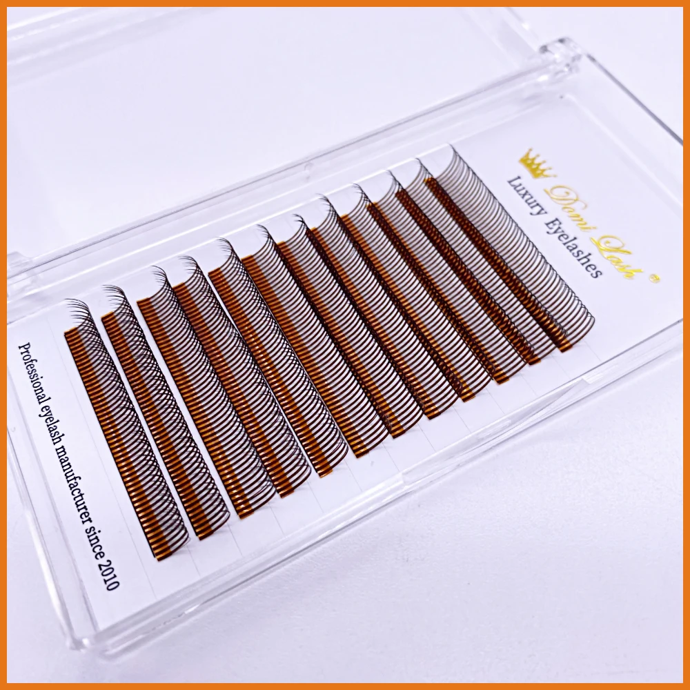 5D Individual lashes Caramel color Mink Soft False Eyelashes 5D Spike Fairy Little Devil Eyelashes Russian Volume Premade Fans