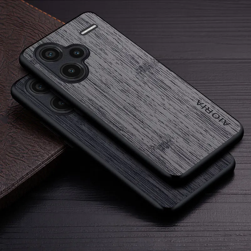 Case for Xiaomi Redmi Note 13 Pro Plus 4G 5G  funda bamboo wood pattern Leather new phone cover Luxury coque case