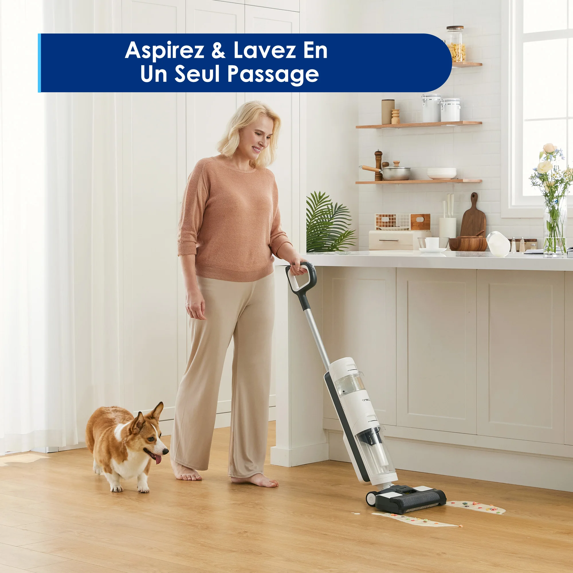 Tineco iFLOOR 3 Breeze Plus Wet Dry Vacuum Cordless Floor Cleaner and Mop One-Step Cleaning for Hard Floors