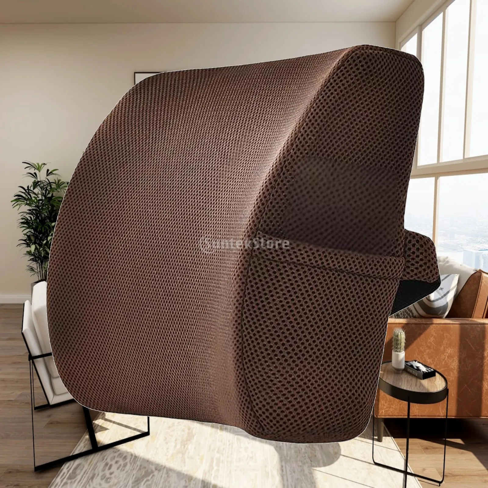 Comfortable Memory Foam Back Pillow Ergonomic Mesh Cushion Cover Support for Chair Sofa Car Couch Relief