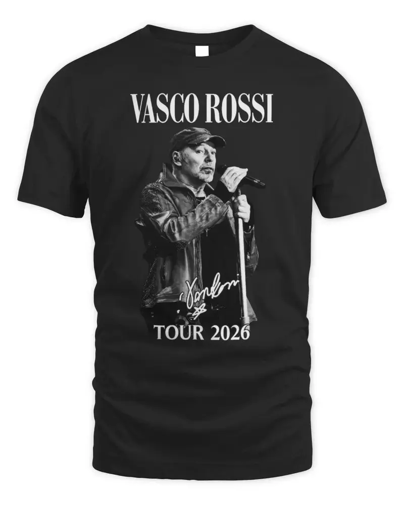 Camiseta con estampado clásico de música Vasco Rossi. Apto tanto para hombres como para mujeres. Camiseta informal de algodón de manga corta estilo streetwear