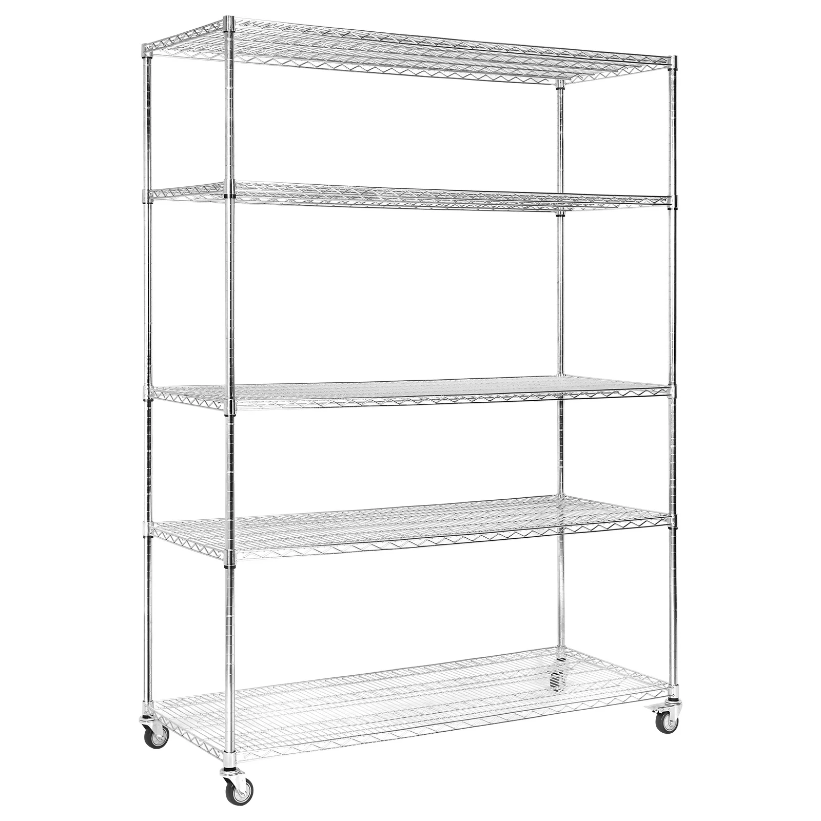

5 Tier 7500lbs Capacity Metal Shelves Storage Rack 1518x609x2000mm​ Solid Steel Wire Rack for Warehouses Closets Kitchen School