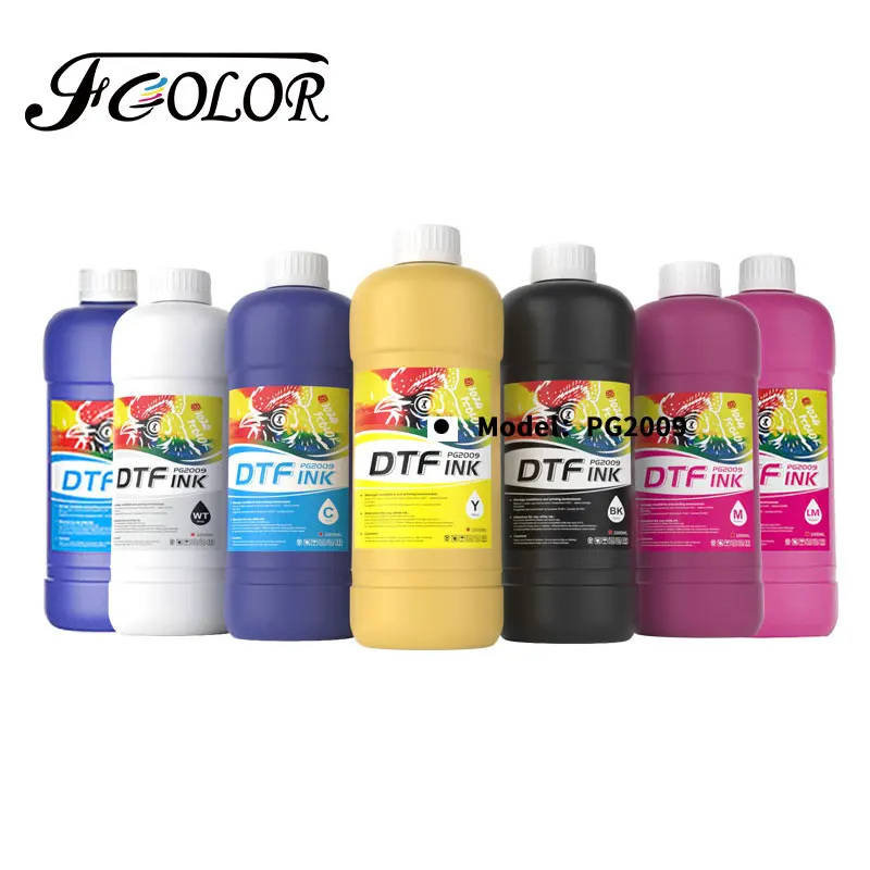 FCOLOR Cheap Roll To Roll Dtf Film Ink 1000ml PG2009 Dtf Ink for Epson L1800 1390 XP600 Impresora Dtf T-shirt Printing Machine