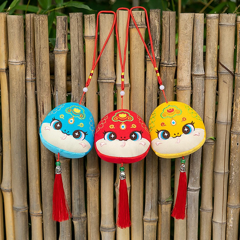 7/10 Cm Leuke Chinese Nieuwjaar Zodiac Snakehead Hanger Pluche Sleutelhanger Tas Hanger Gevulde Pop Geluk Mascotte Voor kinderen Geschenken