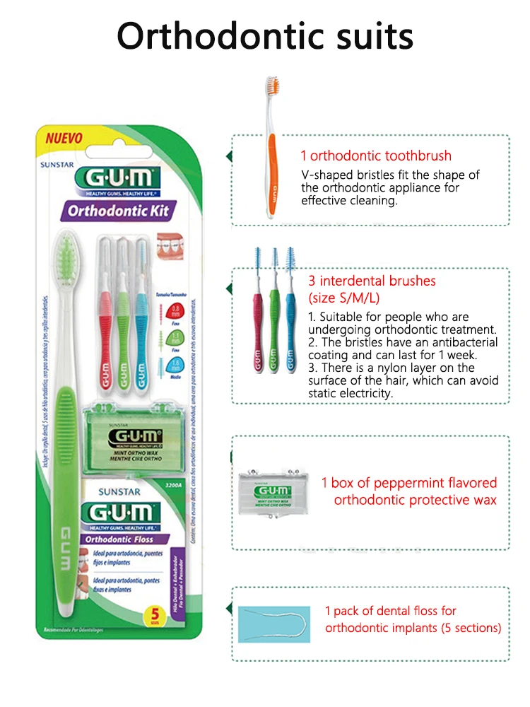 

Orthodontic set for dentistry, orthodontic toothbrush,Interdental flossing retractor orthodontic protective wax