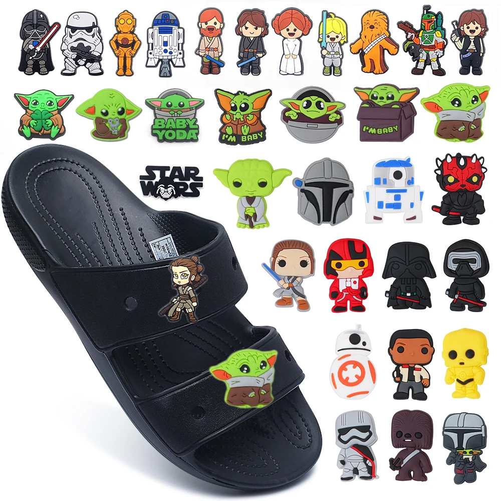 MINISO Star Wars Yoda Shoe Charm for Drnaments Sandals Accessories PVC Decorations Wrist Strap Kids Gift Wholesale