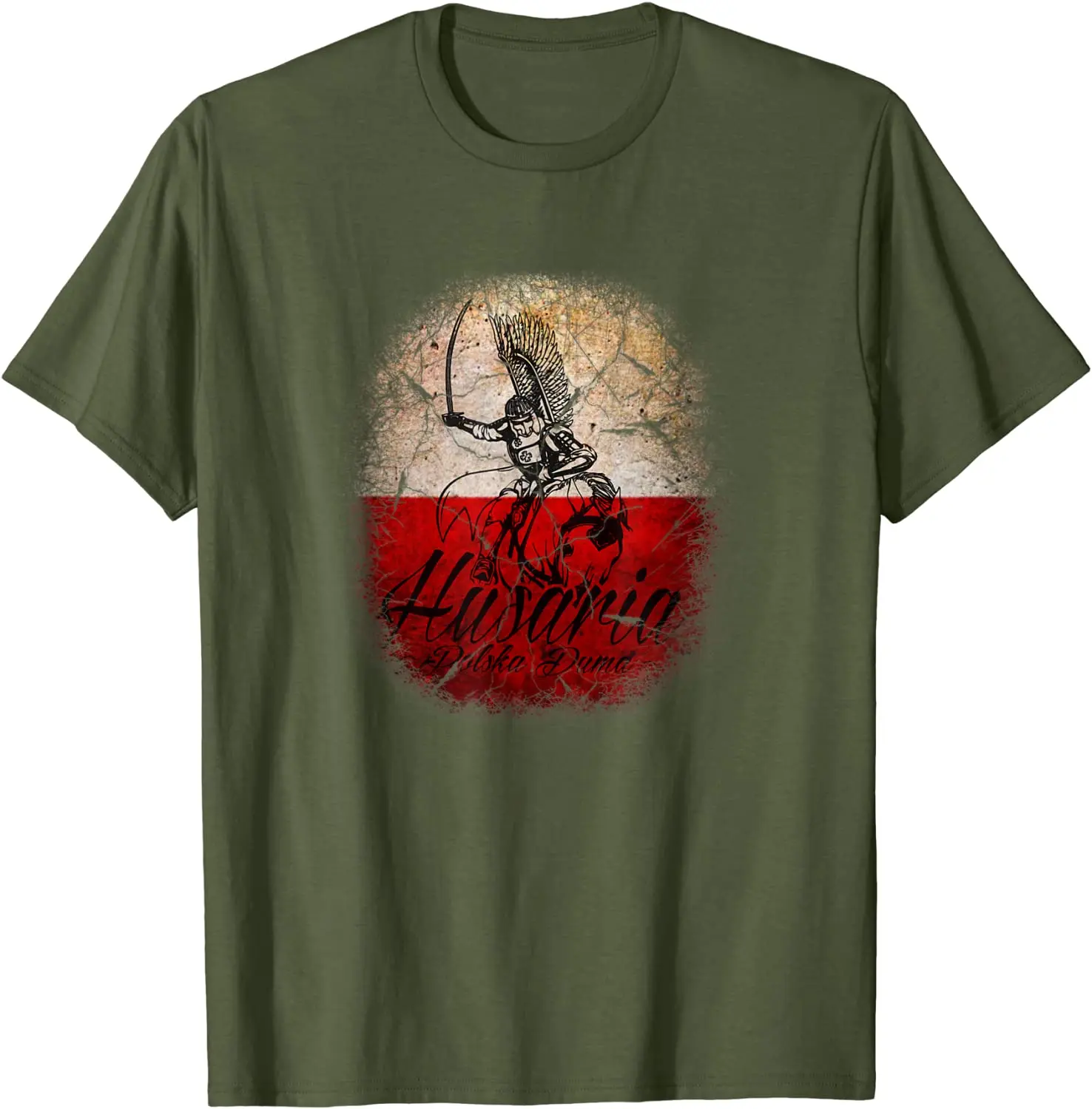 Polska Husaria Hussar-Warrior Polish Flag Men T-Shirt Short Sleeve Casual 100% Cotton Summer Shirt