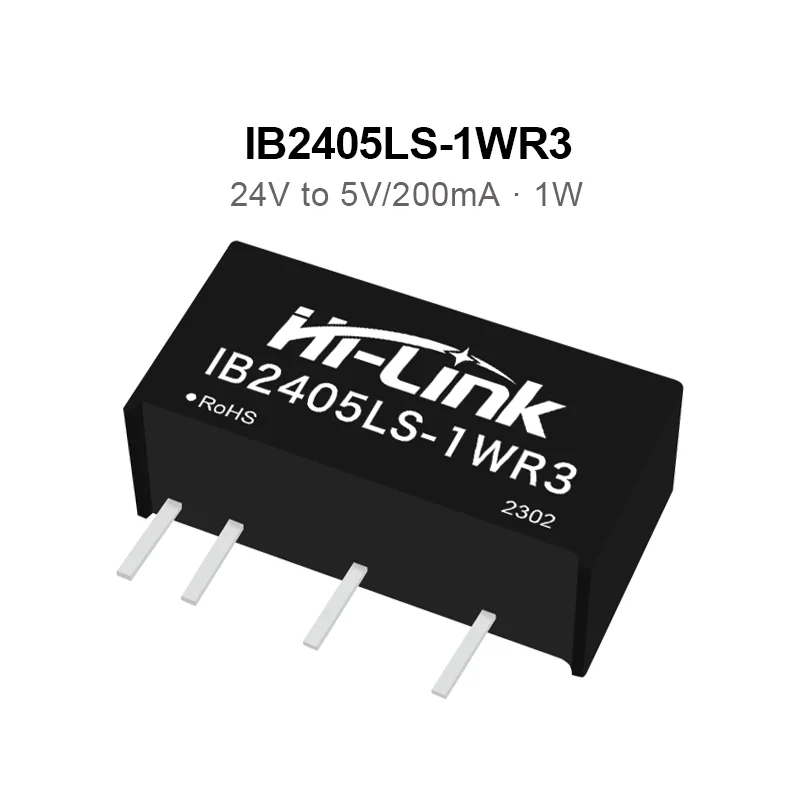 Hi-Link 1W 24V Single Regulated 3.3V/5V/9V/12V/15V/24V IB2405LS-1WR3 IB2412LS-1WR3 IB2424LS-1WR3 DC DC Power Supply Module