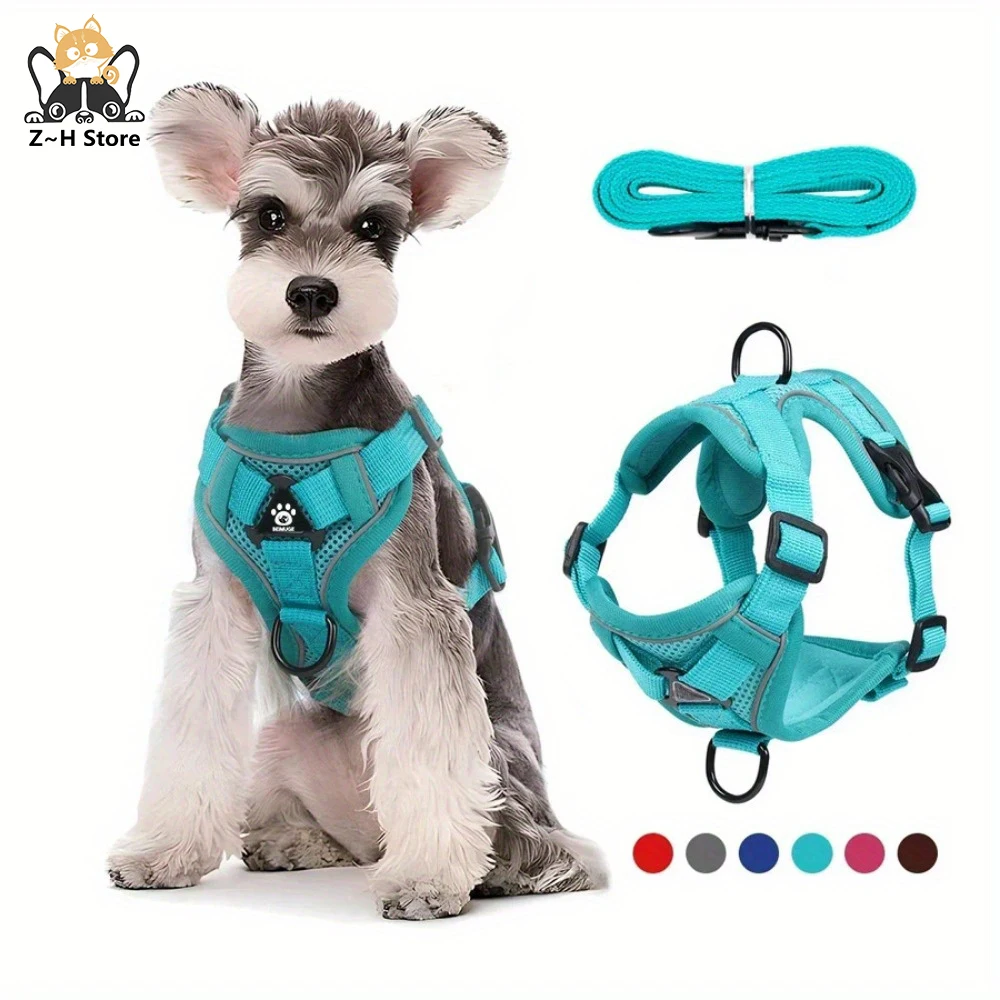 

Adjustable No-Pull Dog Harness Leash Set Reflective Pet Vest Chest Strap for Small Dogs And Cats Walking Lead