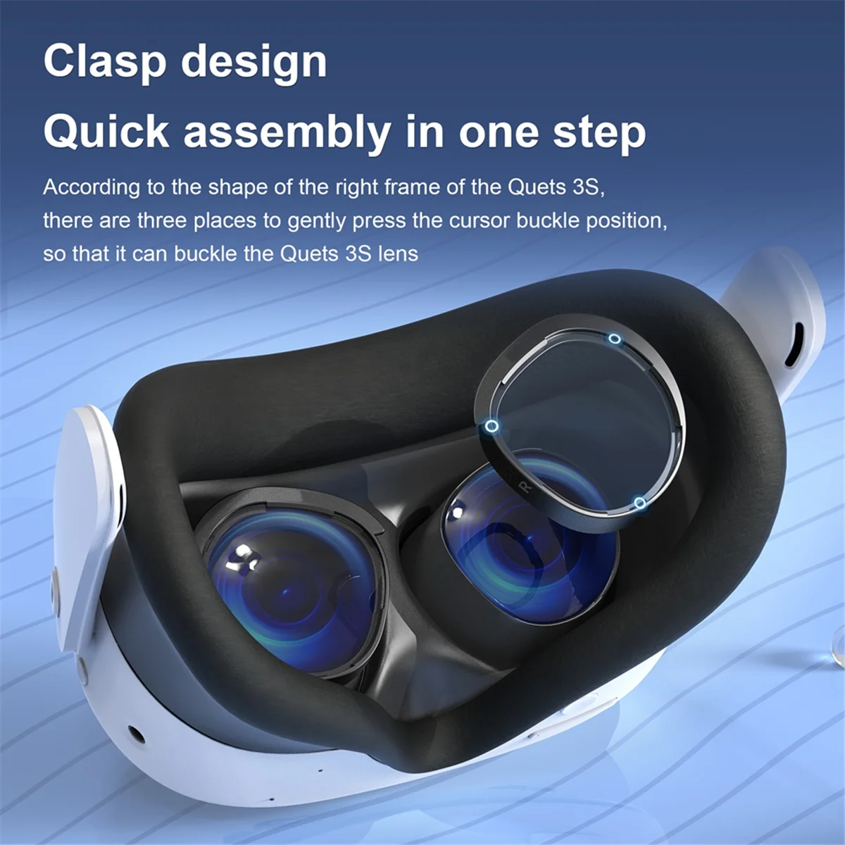 Juego de protectores de lentes HD antiluz azul para accesorios Meta/Oculus Quest 3, espaciador de gafas para lentes Quest 3, amanecer