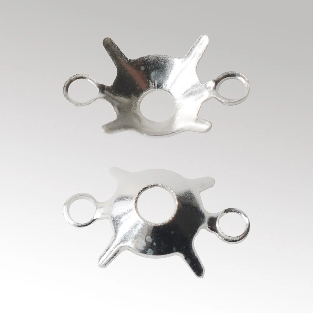925 Sterling Silver CZ Link Connector Component blanks Settings With Double Loops for Jewelry Making Findings