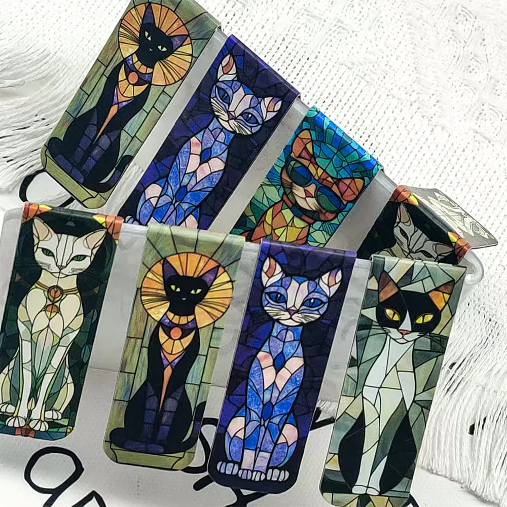 5PCS Elegant Cat Magnetic Bookmark Funny Cartoon Page Break Student Stationery Creative Gifts Reading Tags Bookmarks