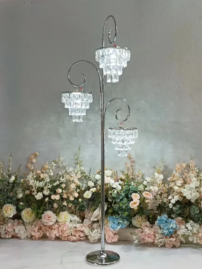 Luxury Gold Crystal Lamp Floor Lamp Wedding Decoration Prop Birthday Party Decoration Ornament Lamp Home Interior Decoration Led