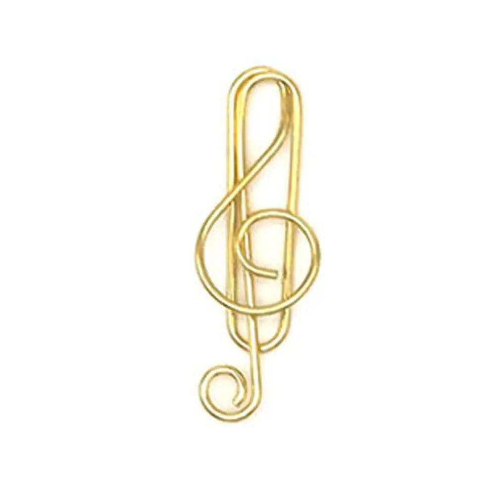 10pcs Metal Memo Music Note Paper Clips Clip-on Index Bookmark Metal Paper Clips Music Note Guitar Creative Bookmark Clip Office