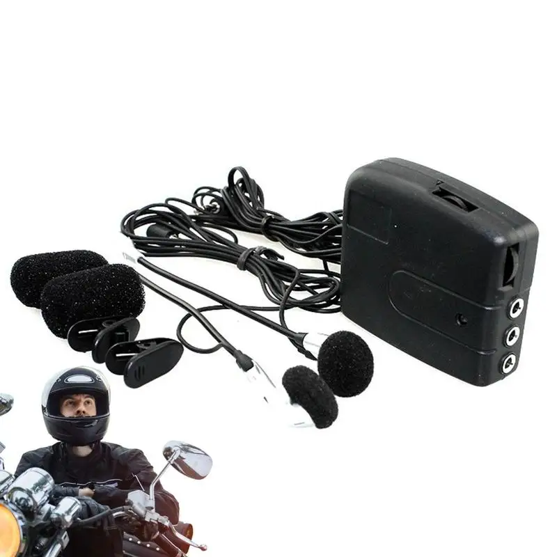 

Motorcycle Microphone Full-Face Universal Earphone Handsfree Motorbike Headset With Independent Volume Control Switch MP3 Player