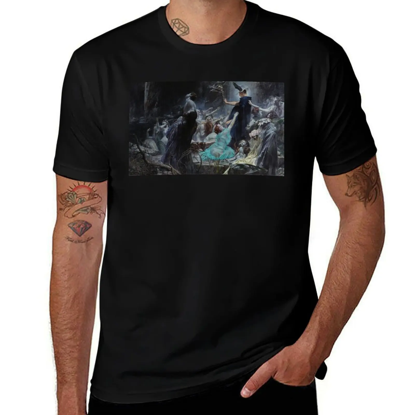 Almas en las orillas del Acherón (Die Seelen am Acheron), de Adolf Hirémy-Hirschl, camiseta informal ligera de verano de manga corta