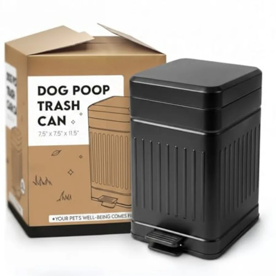 

Small Dog Poop Trash Can Outside, 1.3 Gal Dog Waste Trash Can, Waterproof Small Poop Bucket Outdoor with Lid, Poop Pail for Dog