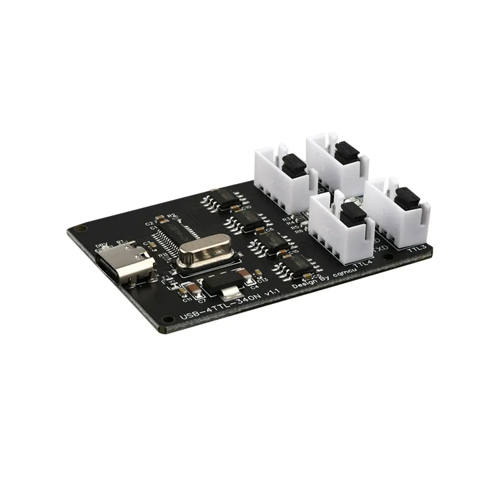 

USB to TTL Serial Port Converter Board 4 Channel Standalone CH340 HUB With LED Indicator Power Supply Accessories