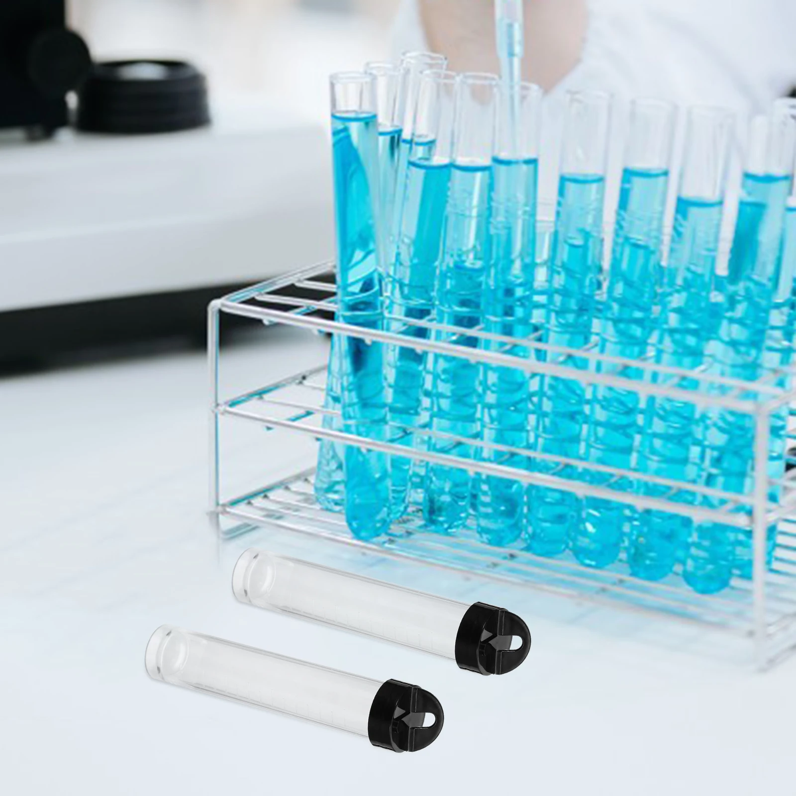 

12Pcs Transparent Plastic Test Tubes Containers With Caps 10ml Sampling Vials Useful Small Storage Bottles
