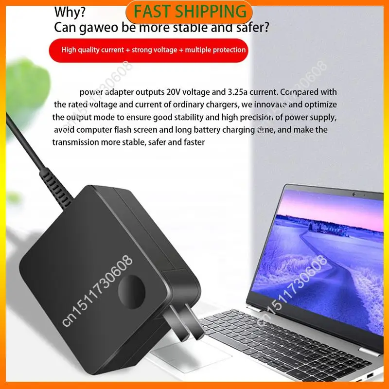 Buy Now 6X Suitable For Lenovo Square Notebook Portable Power Adapter 65W Type-C Port Pd Fast Charge Computer Charger US Plug
