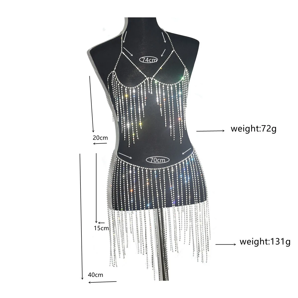 Multi-Layer Tassel Hip Chain Waist Jewelry for Women Rhinestone Swimsuit Beach Accessories Dresses Sexy Biniki Body Chains
