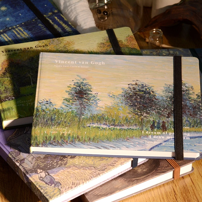 

160G strap sketch book Van Gogh hard surface hardcover horizontal version vertical version A5 sketch book retro painting book